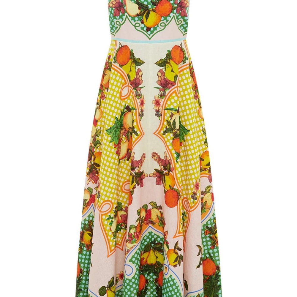 Alemais hotel paradiso lemonis linen Midi Dress